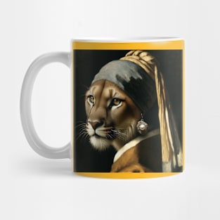 Wildlife Conservation - Pearl Earring Mountain Lion Meme Mug